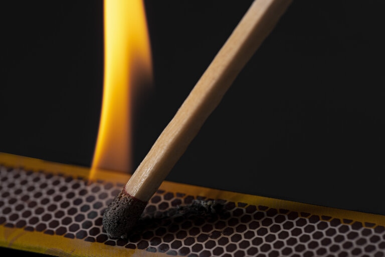 A match on fire